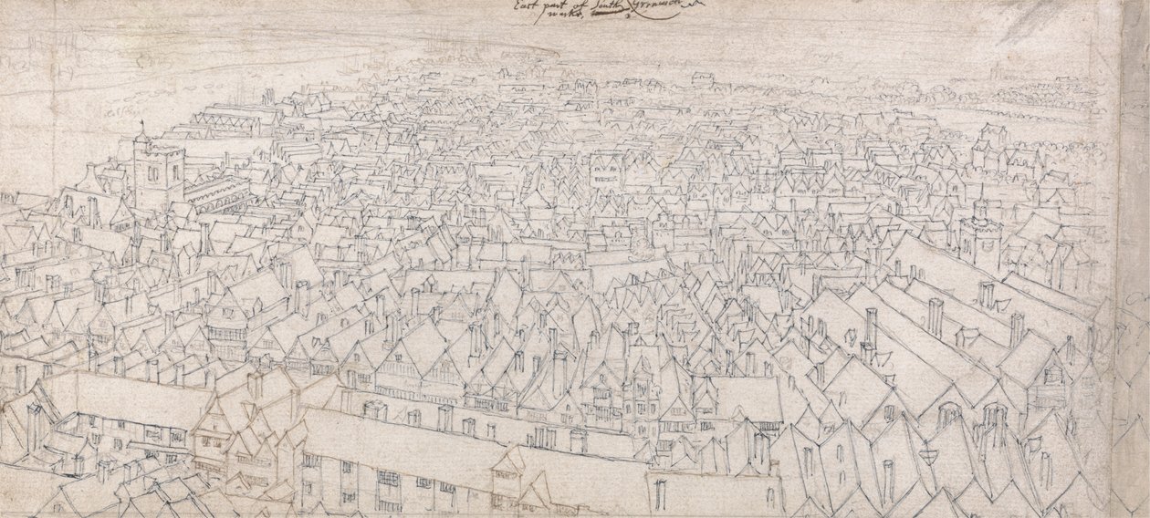 Vista da parte Este de Southwark, Olhando para Greenwich de Wenceslaus Hollar