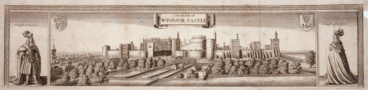 Vista do lado sul do Castelo de Windsor, Berkshire, c1660 de Wenceslaus Hollar