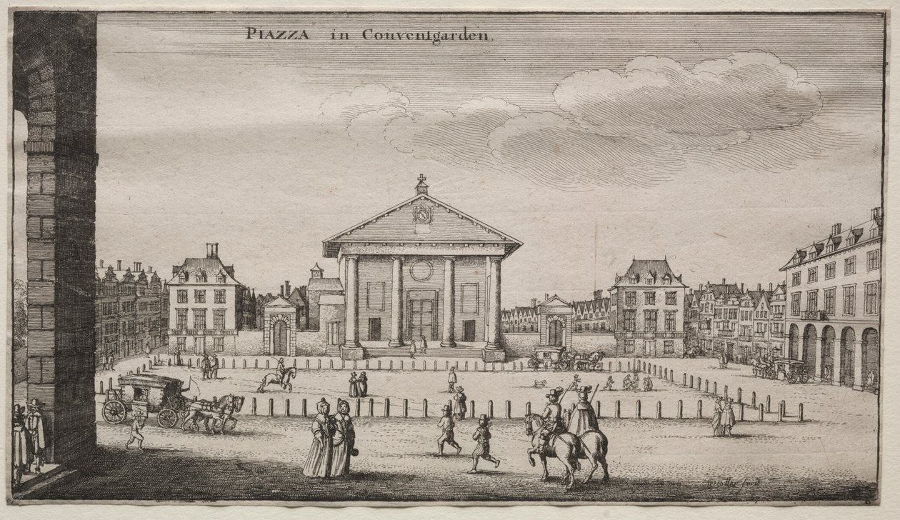 Vistas de Londres: A Piazza em Covent Garden. de Wenceslaus Hollar