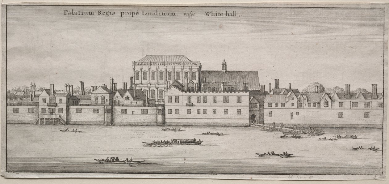 Vistas de Londres: Whitehall do rio de Wenceslaus Hollar