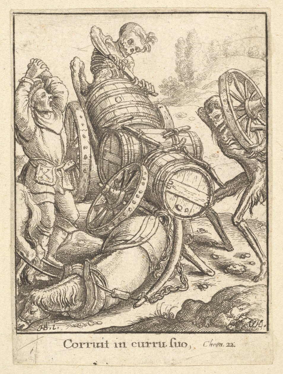 Waggoner, da Dança da Morte, 1651. de Wenceslaus Hollar