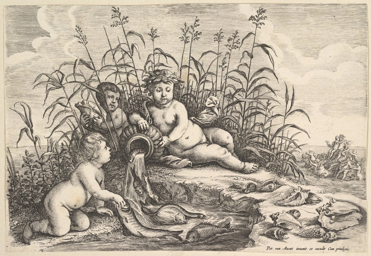 Molhe os quatro elementos, ca. 1647 de Wenceslaus Hollar