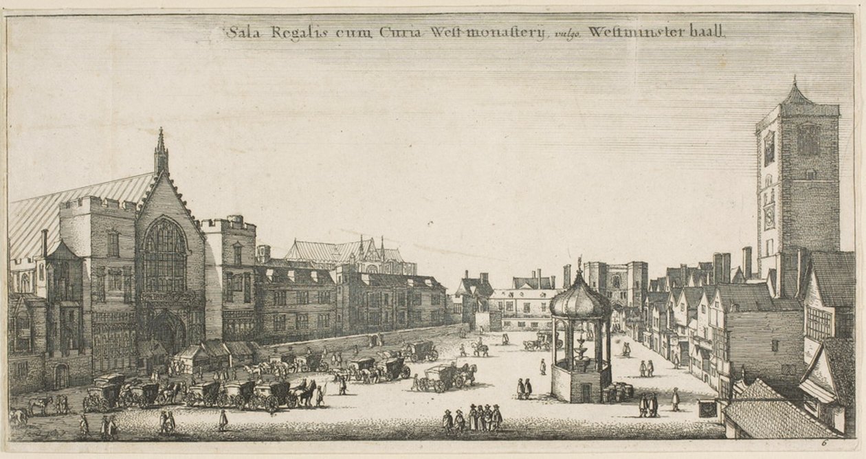 Westminster Hall (New Palace Yard e Clock House) de Wenceslaus Hollar
