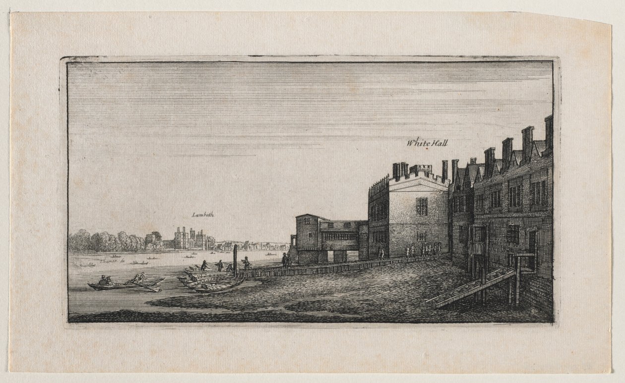 Whitehall do rio, com Lambeth à distância. de Wenceslaus Hollar