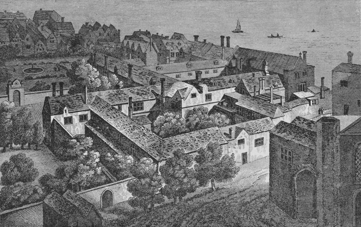Winchester House, Southwark, cerca de 1649, da torre de São Salvador, c1812, 1912 de Wenceslaus Hollar