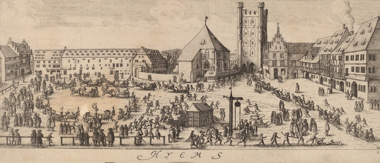 Inverno: O Parade Ground, c. 16281629. de Wenceslaus Hollar