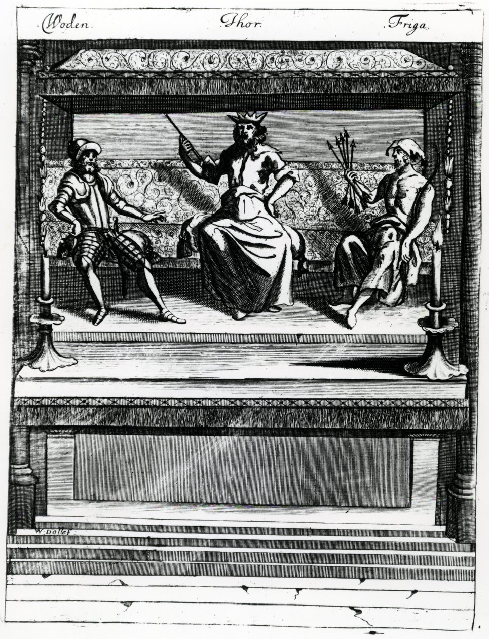 Woden, Thor e Friga de Wenceslaus Hollar
