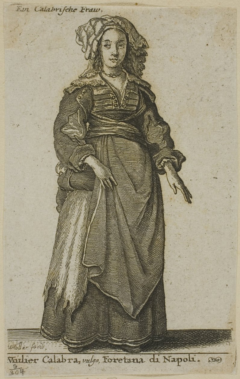 Mulher da Calábria de Wenceslaus Hollar