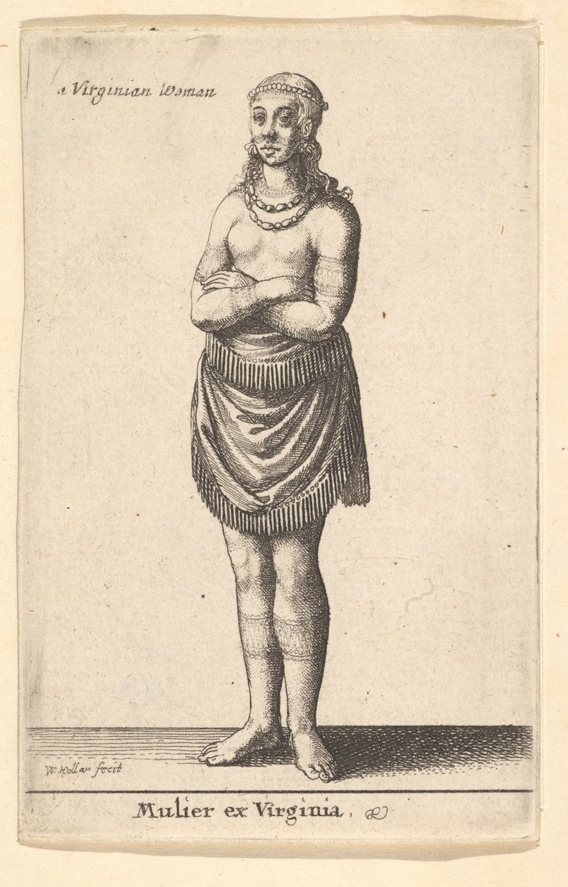 Mulher da Virgínia, ca. 1643 de Wenceslaus Hollar