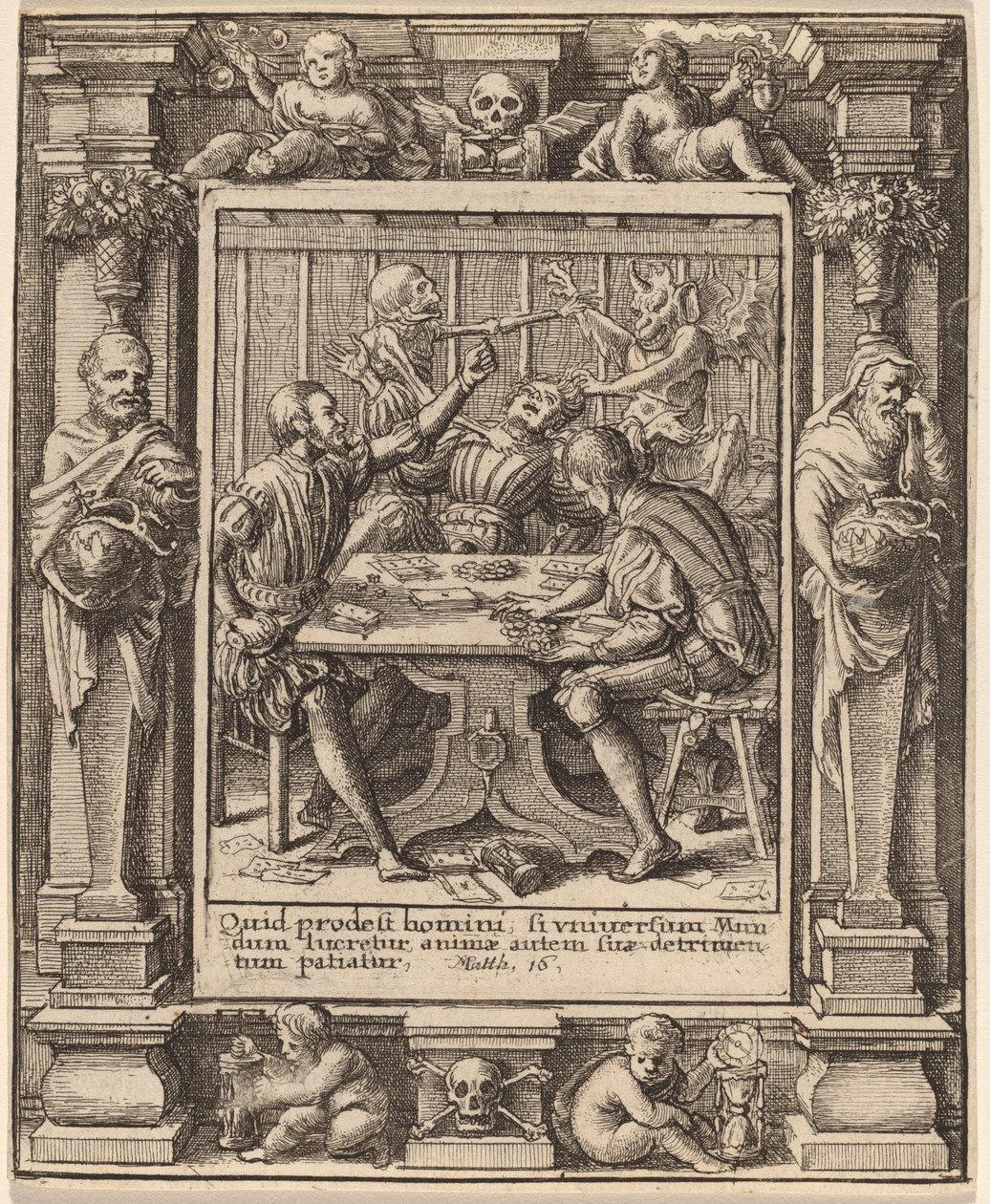 Jogadoras de Wenceslaus Hollar after Hans Holbein the Younger after Abraham van Diepenbeeck