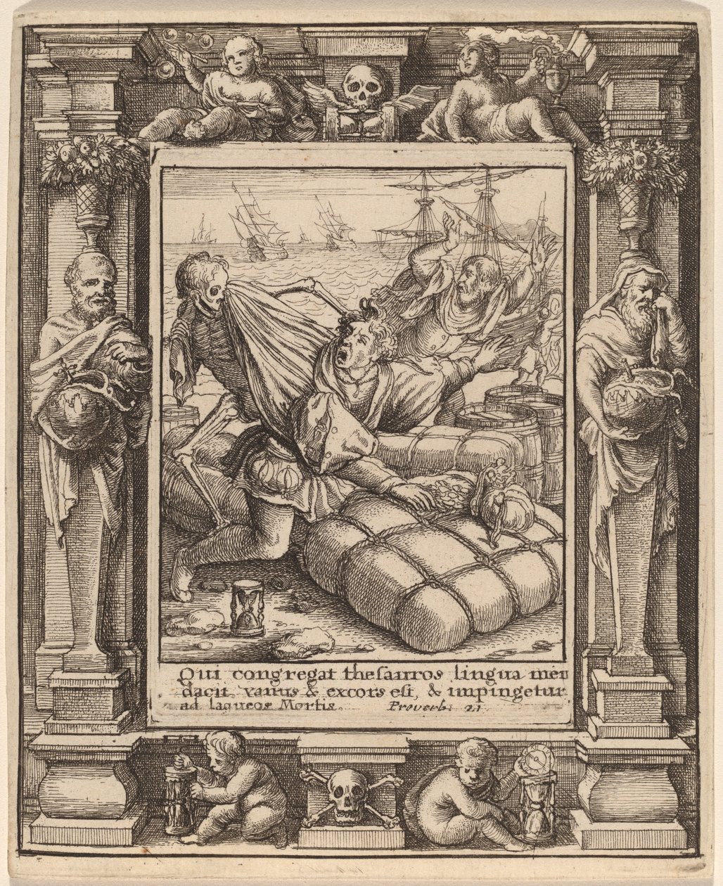 Comerciante de Wenceslaus Hollar after Hans Holbein the Younger after Abraham van Diepenbeeck