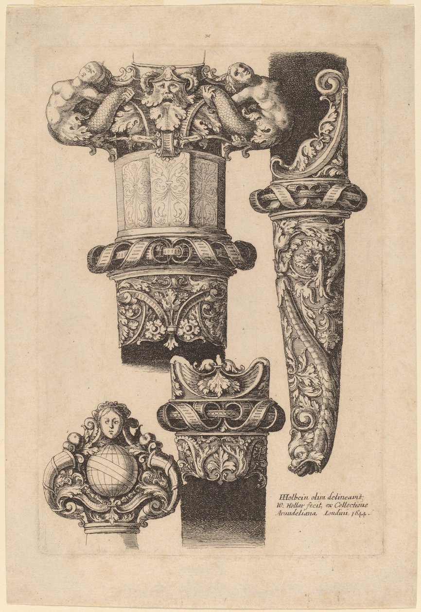 Ornamentação para uma adaga e bainha de Wenceslaus Hollar after Hans Holbein the Younger
