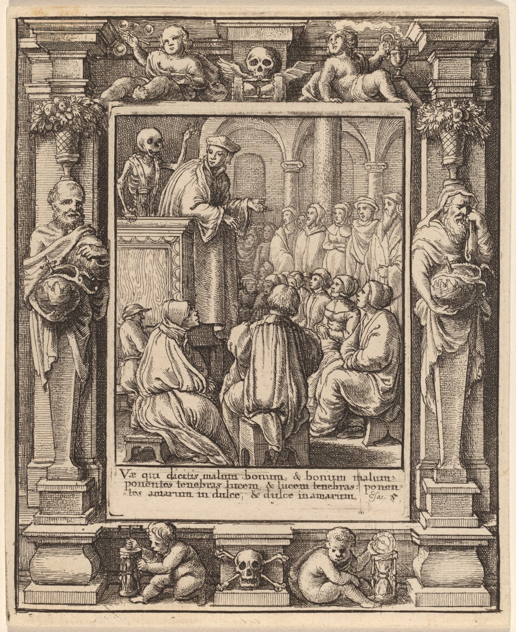 Pregadora de Wenceslaus Hollar after Hans Holbein the Younger after Abraham van Diepenbeeck