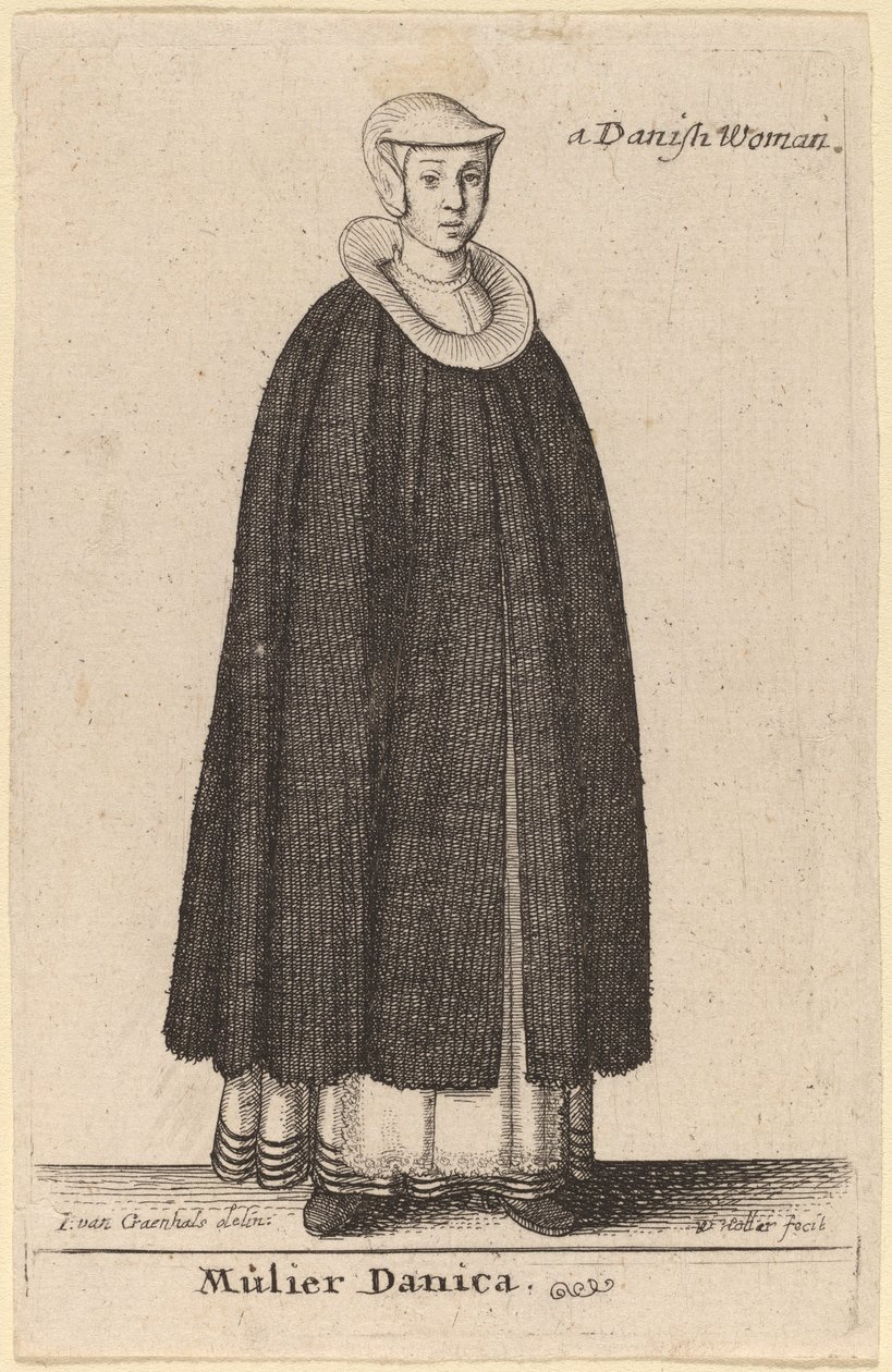 mulher dinamarquesa de Wenceslaus Hollar after Hendrik J. van Craenhals