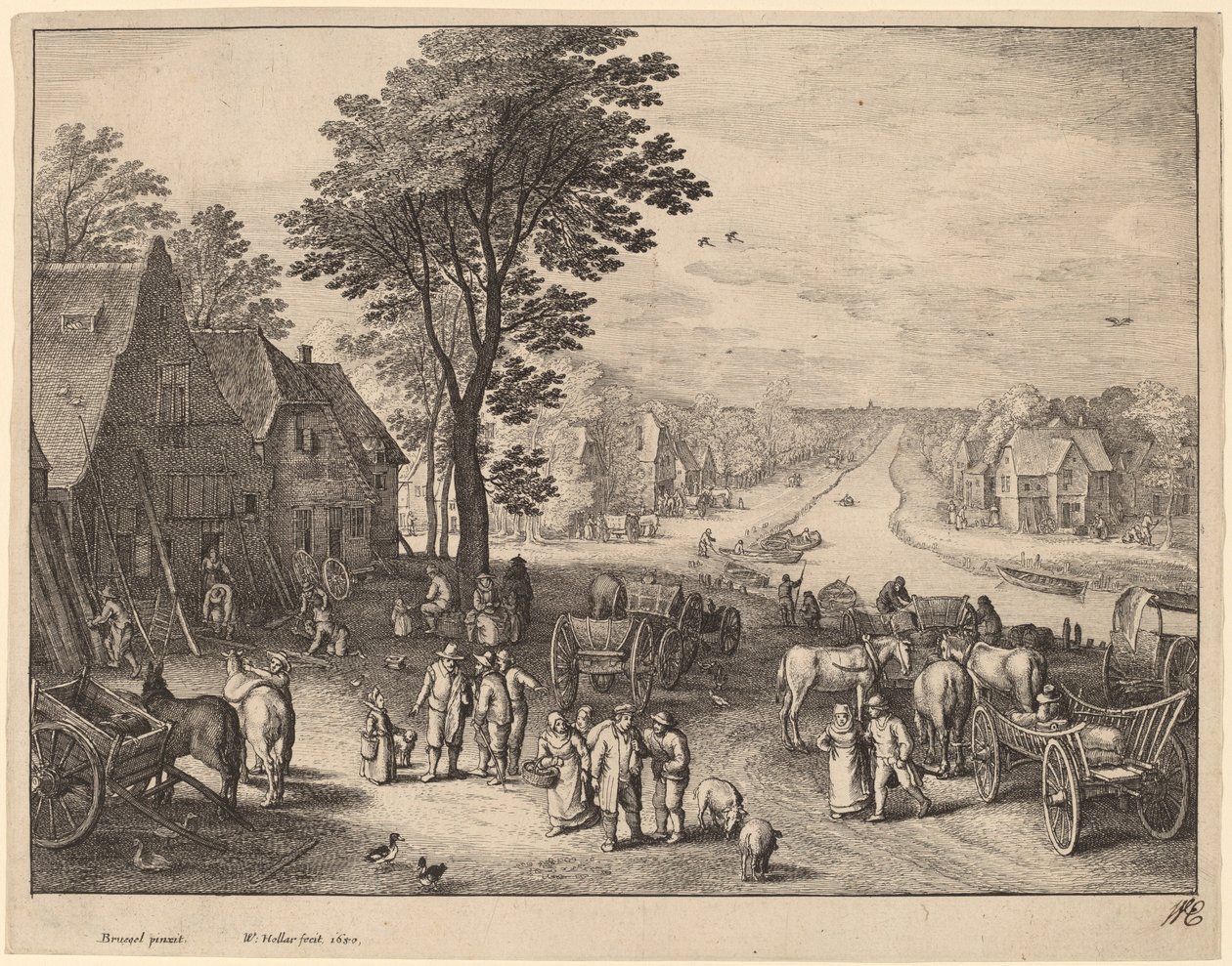 O canal de Wenceslaus Hollar after Pieter Brueghel the Younger