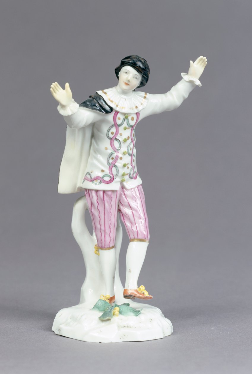 Scaramuccia, do grupo &39;Commedia dell&39;Arte&39;, produzido pela Fuerstbischoefliche Fayencemanufaktur Fulda, c.1770 (porcelana) de Wenzel Neu