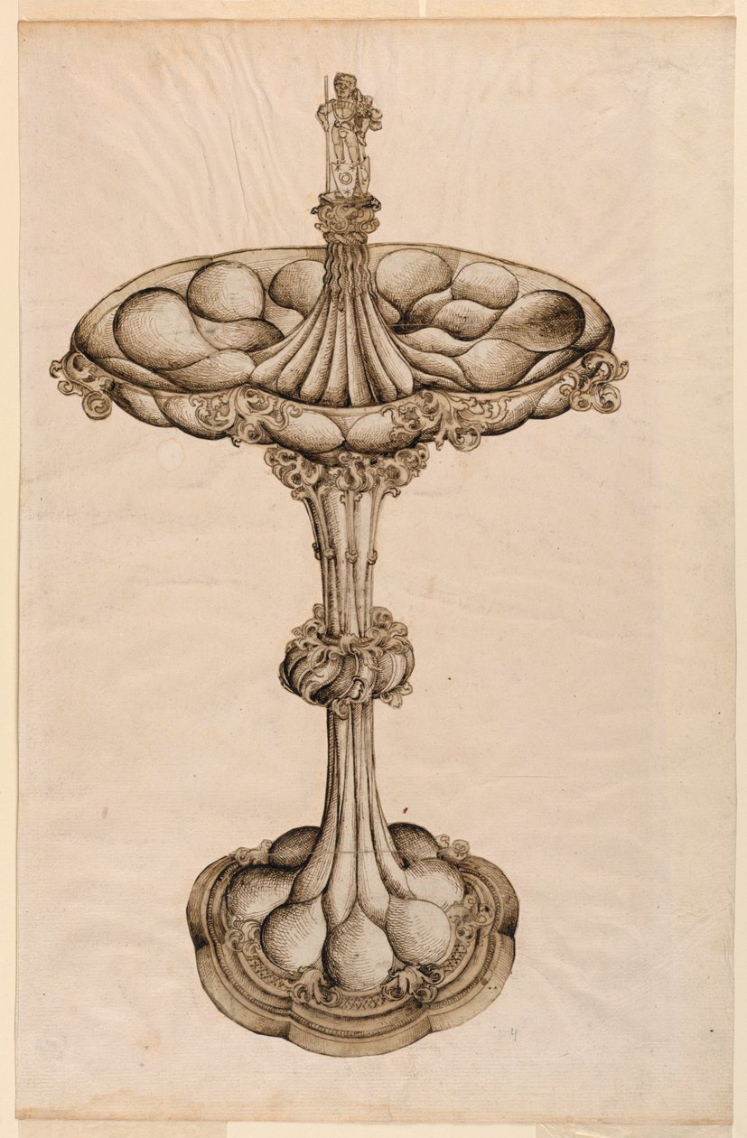 Desenho, peça central em prata, 1498 de Wenzel von Olmütz