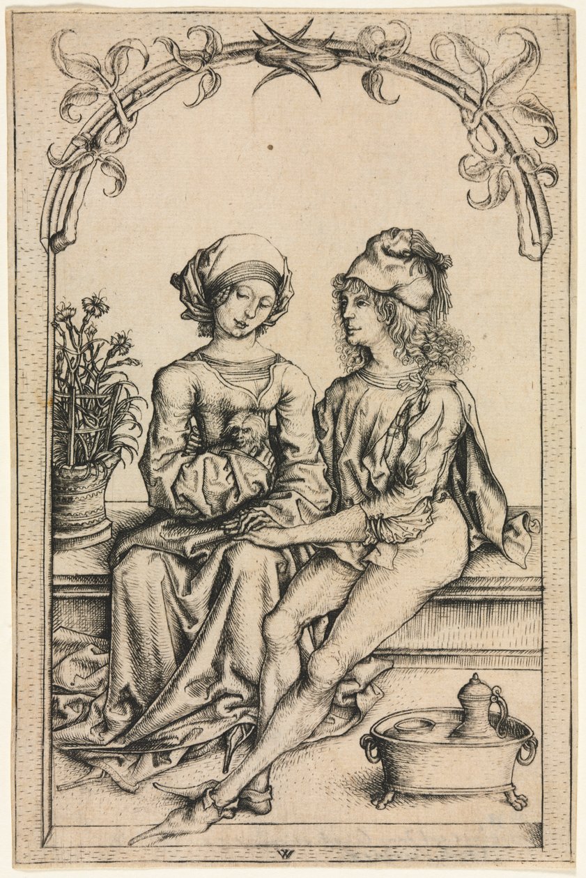 The Lovers (depois do Housebook Master) de Wenzel von Olmütz