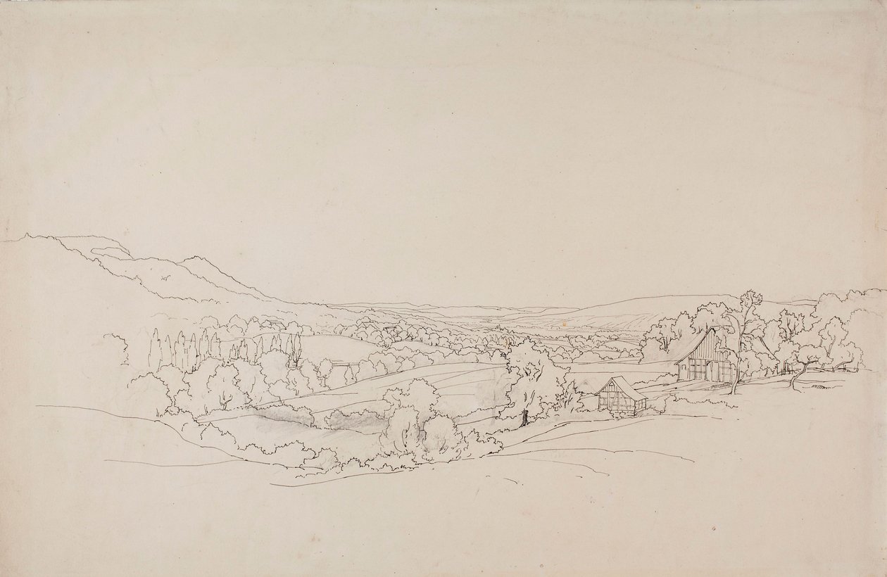Paisagem ondulante com casas em treliça de Werner Holmberg