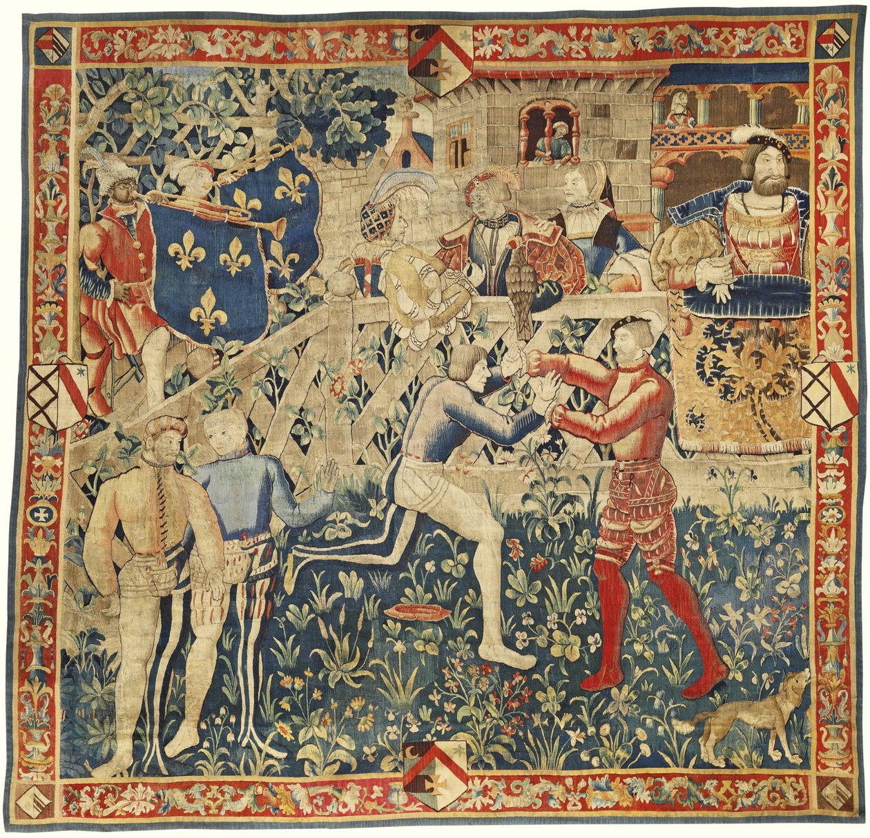 O Encontro dos Reis Henrique VIII e Rei Francisco I Tapeçaria, c. 1520 de West European Applied Art