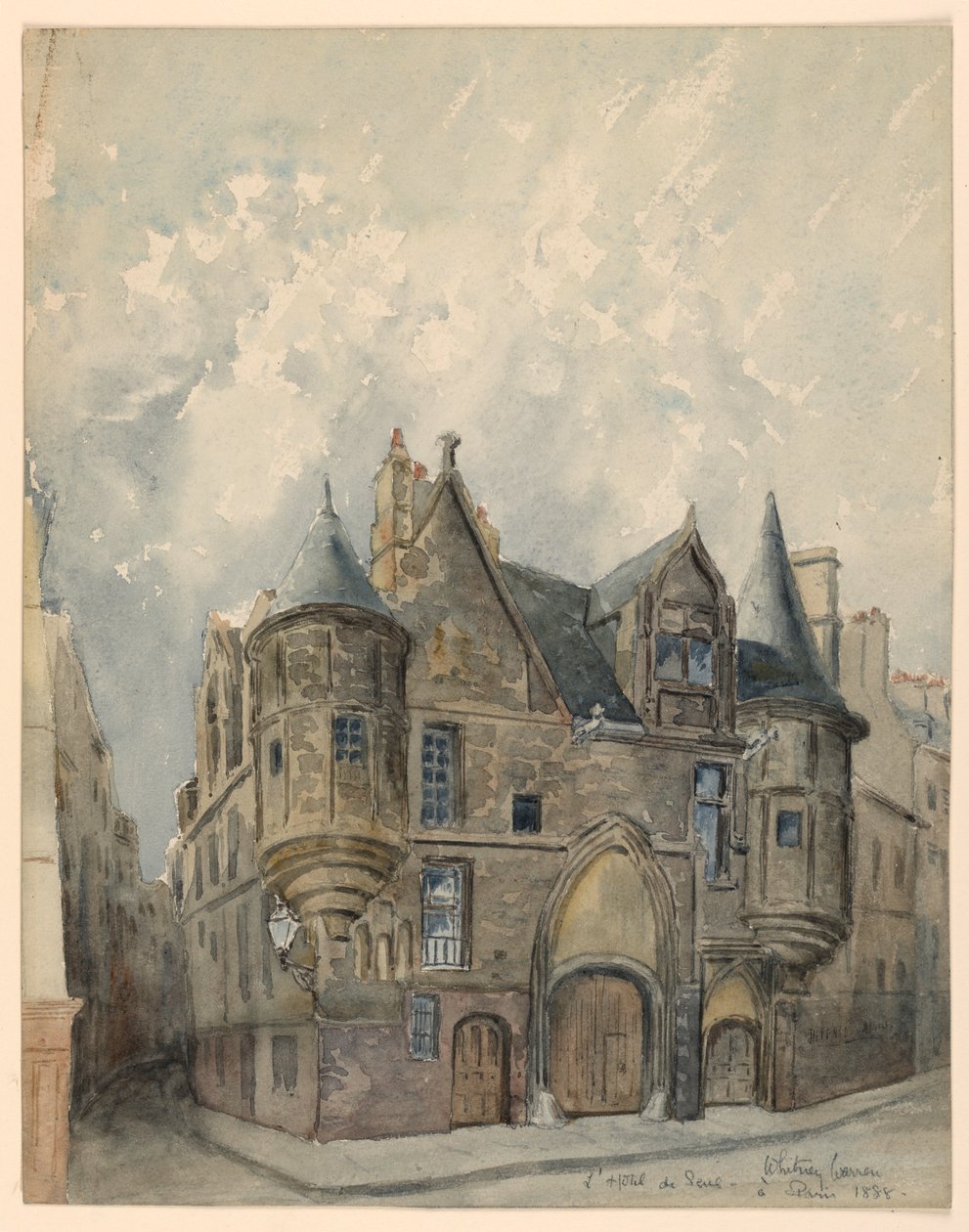 Desenho, Hotel de Sens, Paris, 1888 de Whitney Warren Jr.