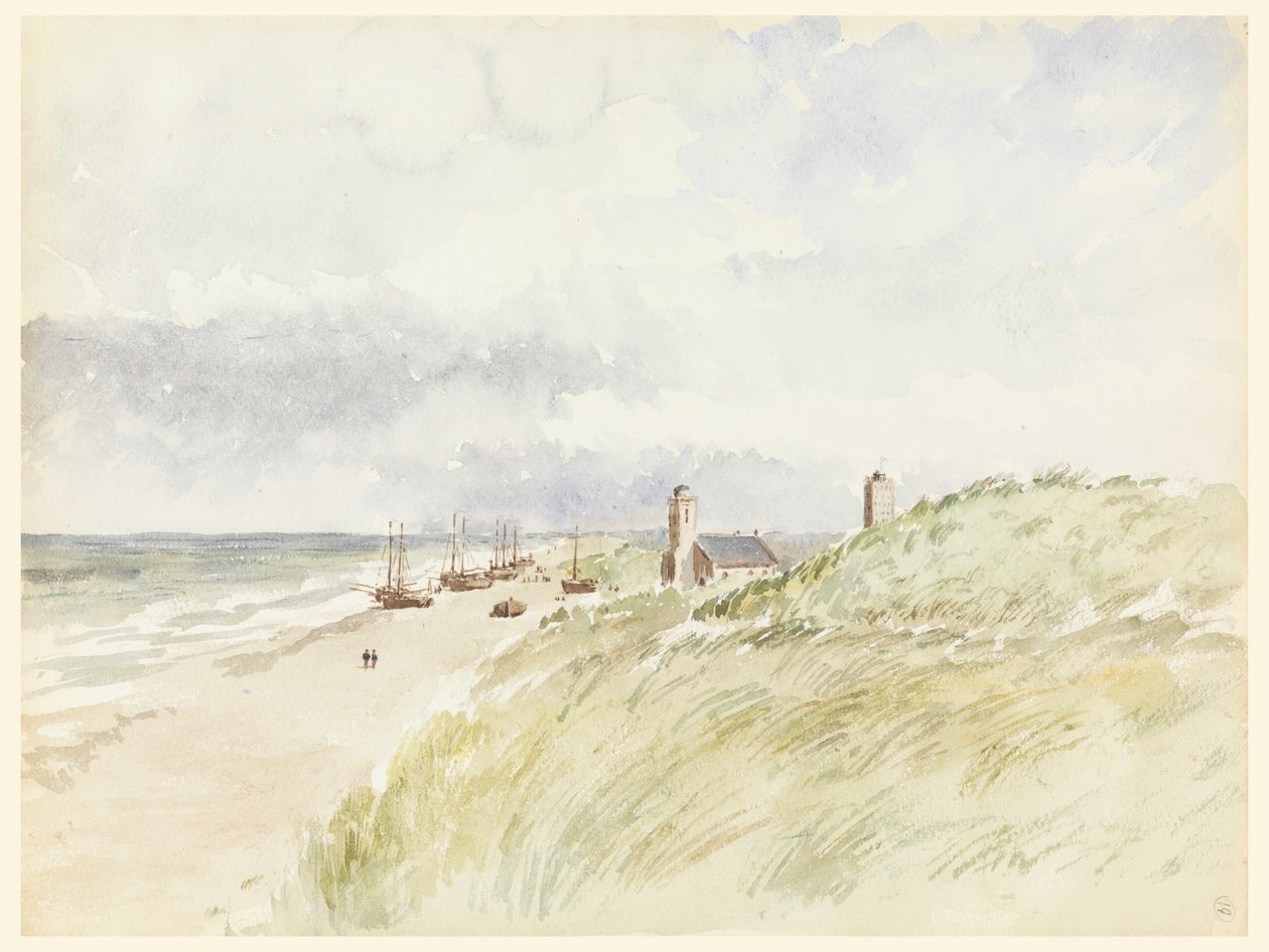 Desenho, A margem de Kativigh, Holanda, 21 de agosto de 1887 de Whitney Warren Jr.