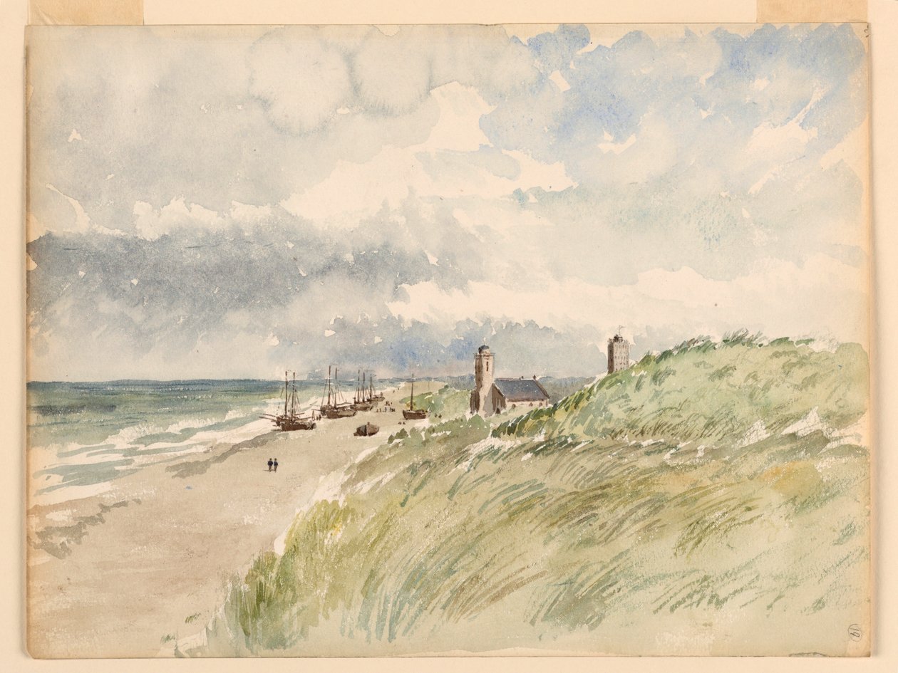 Desenho, A margem de Kativigh, Holanda, 21 de agosto de 1887 de Whitney Warren Jr.
