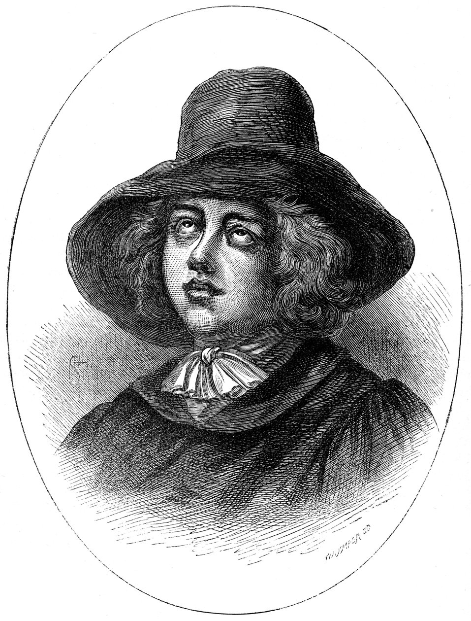 George Fox, fundador dos Quakers, século XVII c1880. de Whymper