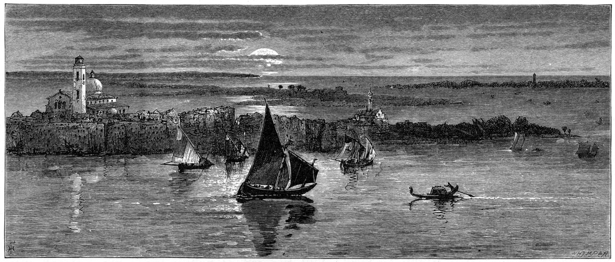 Vista para o mar de Veneza, século XIX. de Whymper