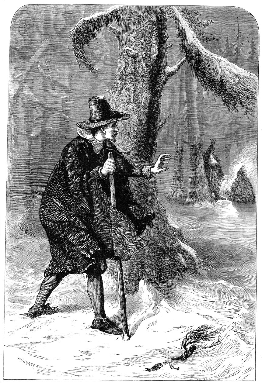 Roger Williams na floresta, América, c1630s c1880 de Whymper