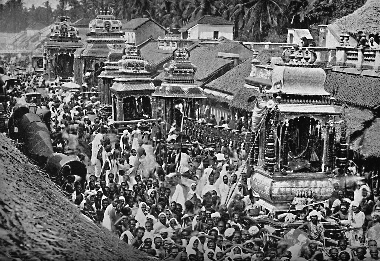 Uma procissão religiosa hindu, Madras, 1902 de Wiele and Klein