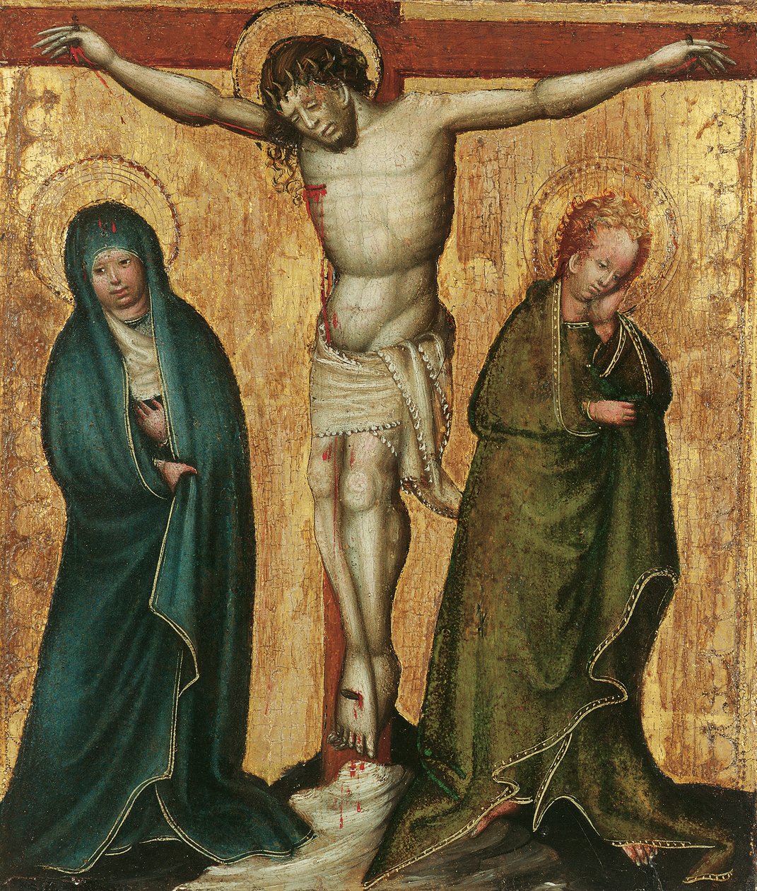Crucificação de três figuras de Wiener Maler