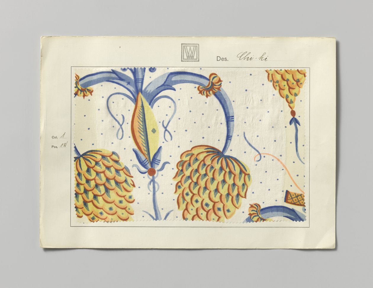 Aço com seda estampada, desenho Chi-ki de Wiener Werkstätte
