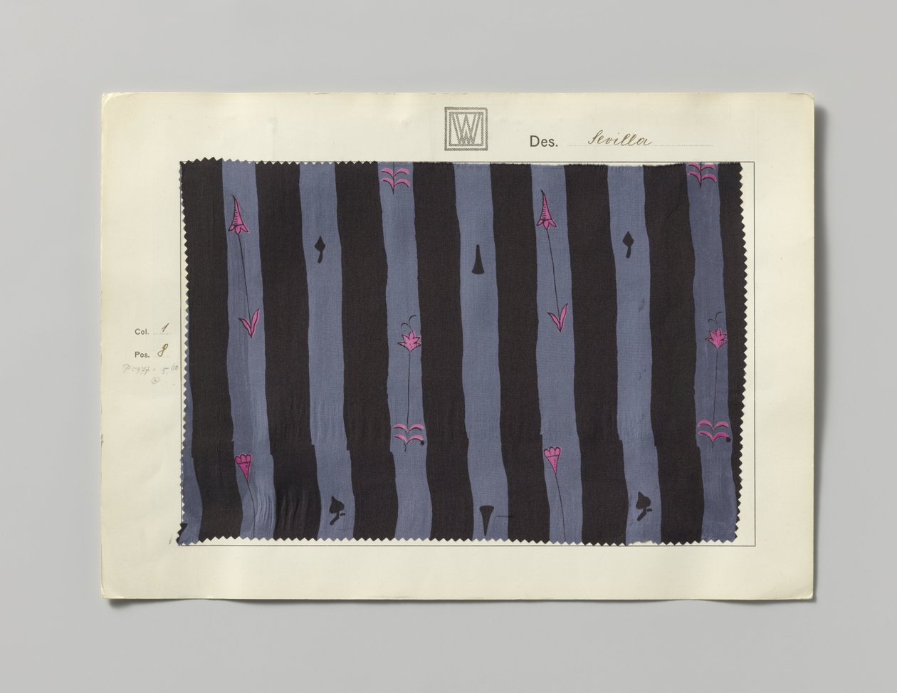 Aço com seda impressa, desenho Sevilha de Wiener Werkstätte