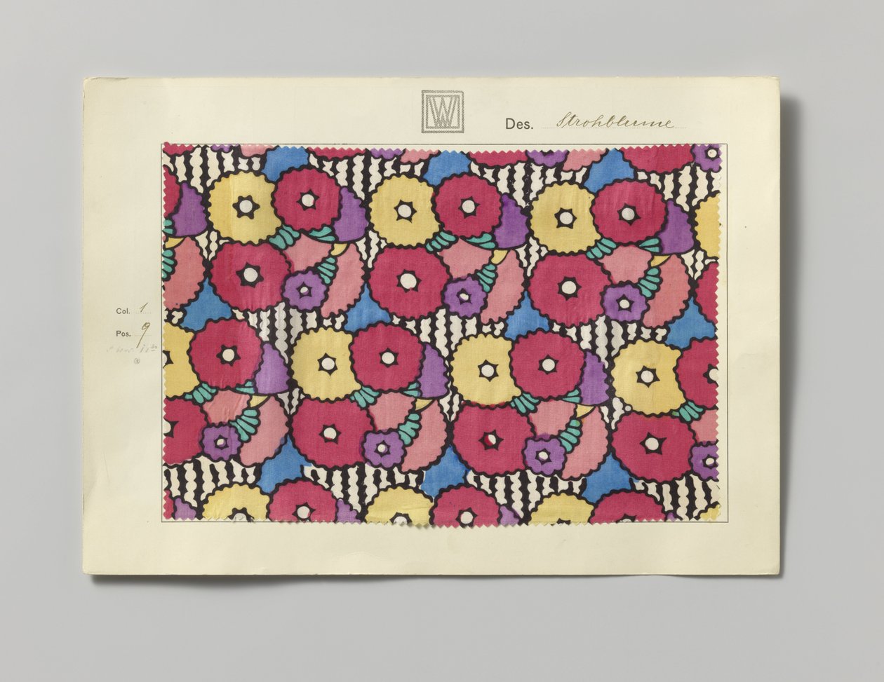Aço com lado impresso, design Strohblume de Wiener Werkstätte