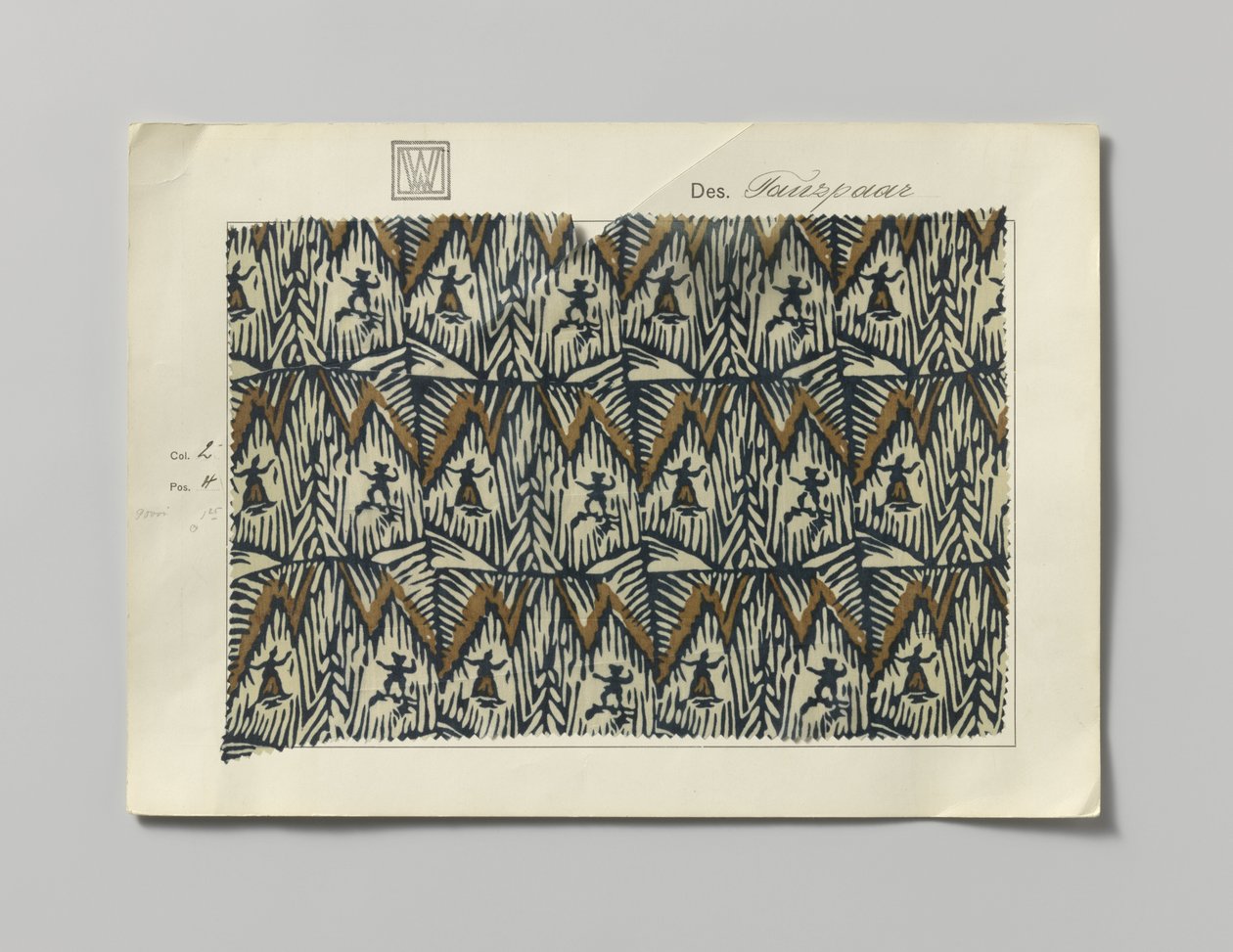 Aço com lado impresso, design Tanzpaar de Wiener Werkstätte
