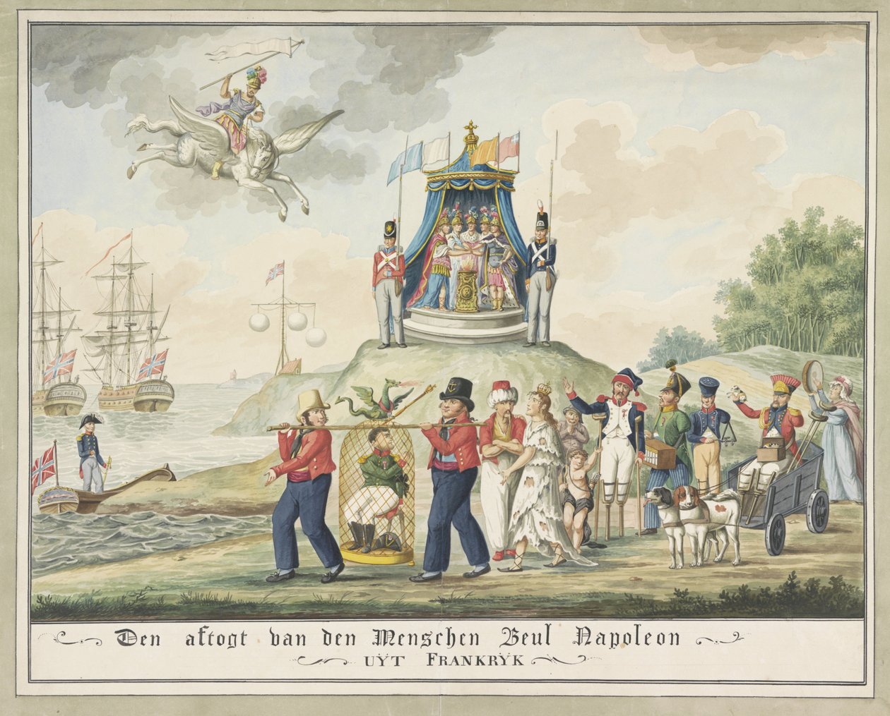 Banimento de Napoleão para Elba, 1814
A retirada do verdugo Napoleão de França (título sobre o objecto) de Wijnand Esser (attributed to)