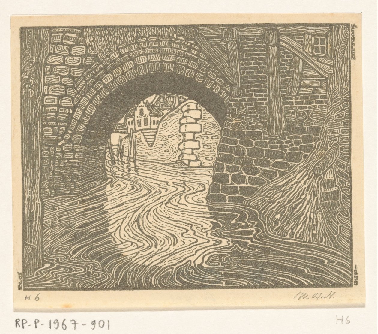 Ponte em Mechelen (título original) de Wijnand Otto Jan Nieuwenkamp (signed by artist)