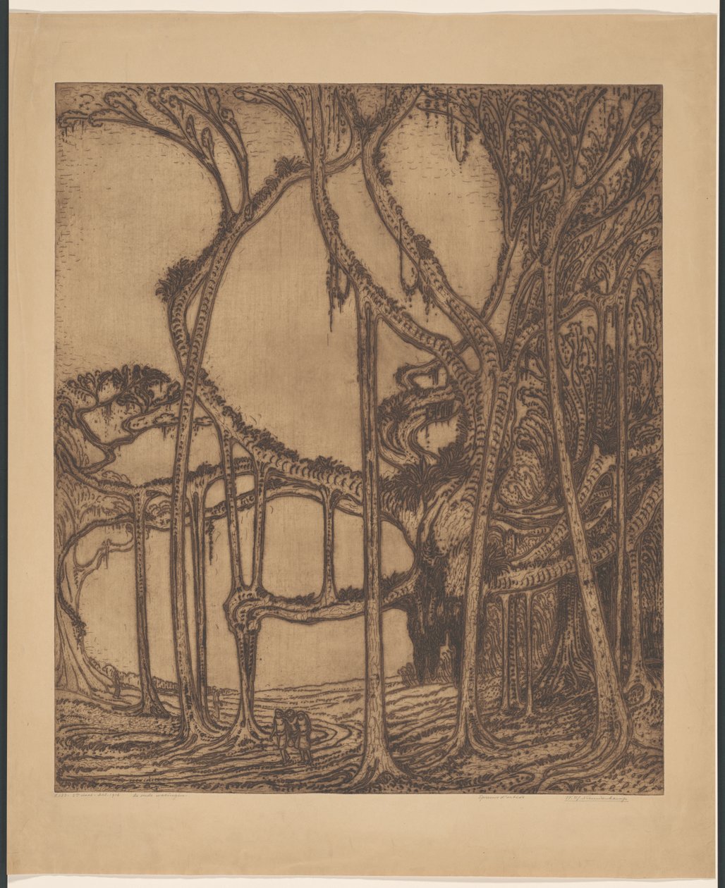 De oude waringin (título original sobre o objecto) de Wijnand Otto Jan Nieuwenkamp (signed by artist)