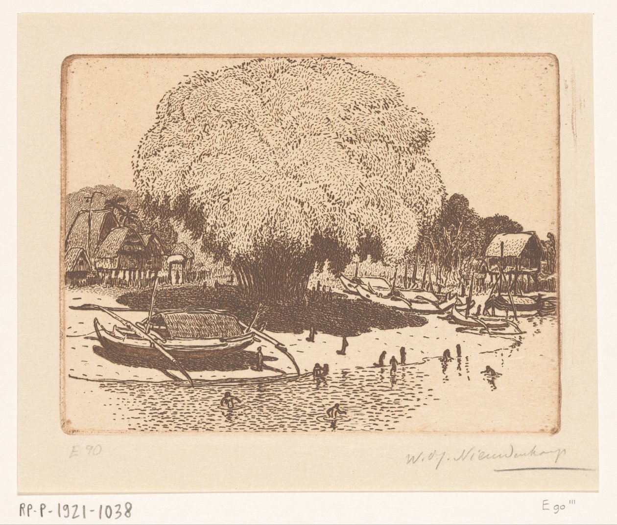 Vista de Loloan Barat em Bali
A aldeia dos pescadores (título original) de Wijnand Otto Jan Nieuwenkamp (signed by artist)