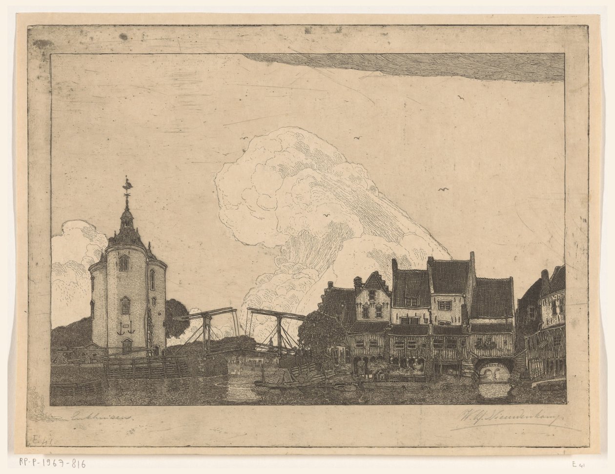 Porto em Enkhuizen (título original) de Wijnand Otto Jan Nieuwenkamp (signed by artist)