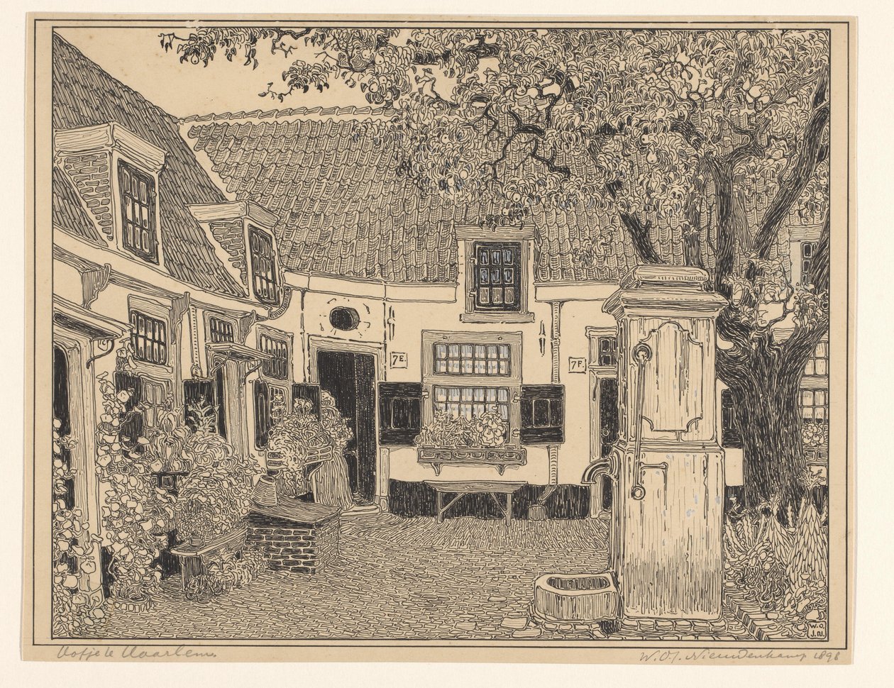Hofje van Loo em Haarlem de Wijnand Otto Jan Nieuwenkamp (signed by artist)