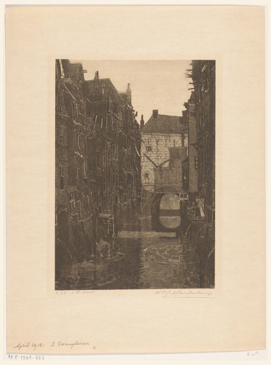 Casas na Voorstraatshaven em Dordrecht
Canal em Dordrecht (título original)
Dordrecht, seis gravuras de W.O.J. Nieuwenkamp e J.M. Graadt van Roggen (título original da série) de Wijnand Otto Jan Nieuwenkamp (signed by artist)
