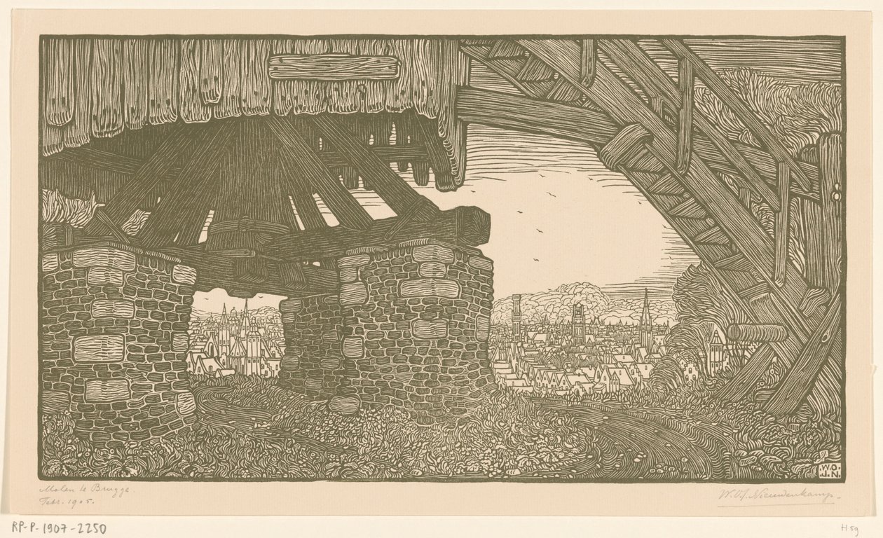 Parte inferior de um moinho de milho em Bruges
Moinho em Bruges (título original) de Wijnand Otto Jan Nieuwenkamp (signed by artist)