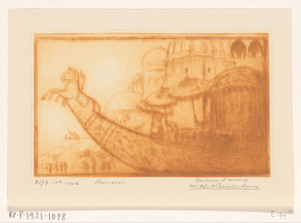 Barco de recreio do marajá de Benares no Ganges
Barco da Maha Raja, Benares (título original) de Wijnand Otto Jan Nieuwenkamp (signed by artist)