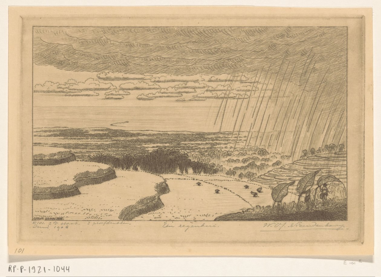Chuva chuva sobre os campos de arroz perto de Gitgit em Bali
Uma tempestade (título original) de Wijnand Otto Jan Nieuwenkamp (signed by artist)