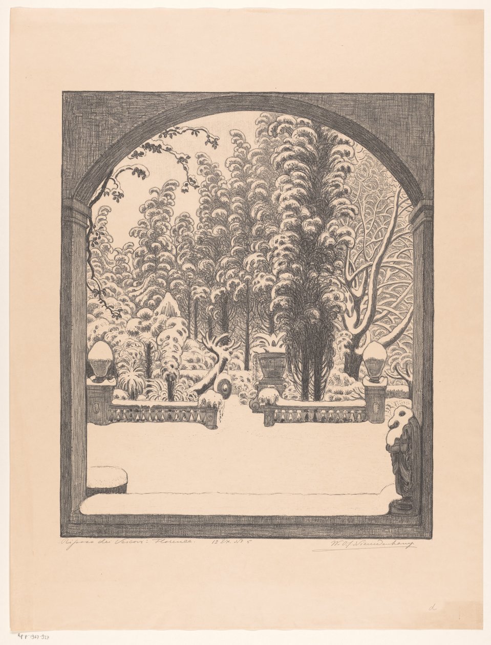 Riposo dei Vescovi: Florença (título original sobre o objecto) de Wijnand Otto Jan Nieuwenkamp (signed by artist)