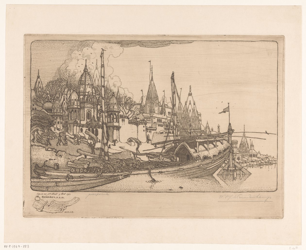 Navio com lenha nas margens do Ganges em Benares
Navio com lenha, Benares (título original) de Wijnand Otto Jan Nieuwenkamp (signed by artist)