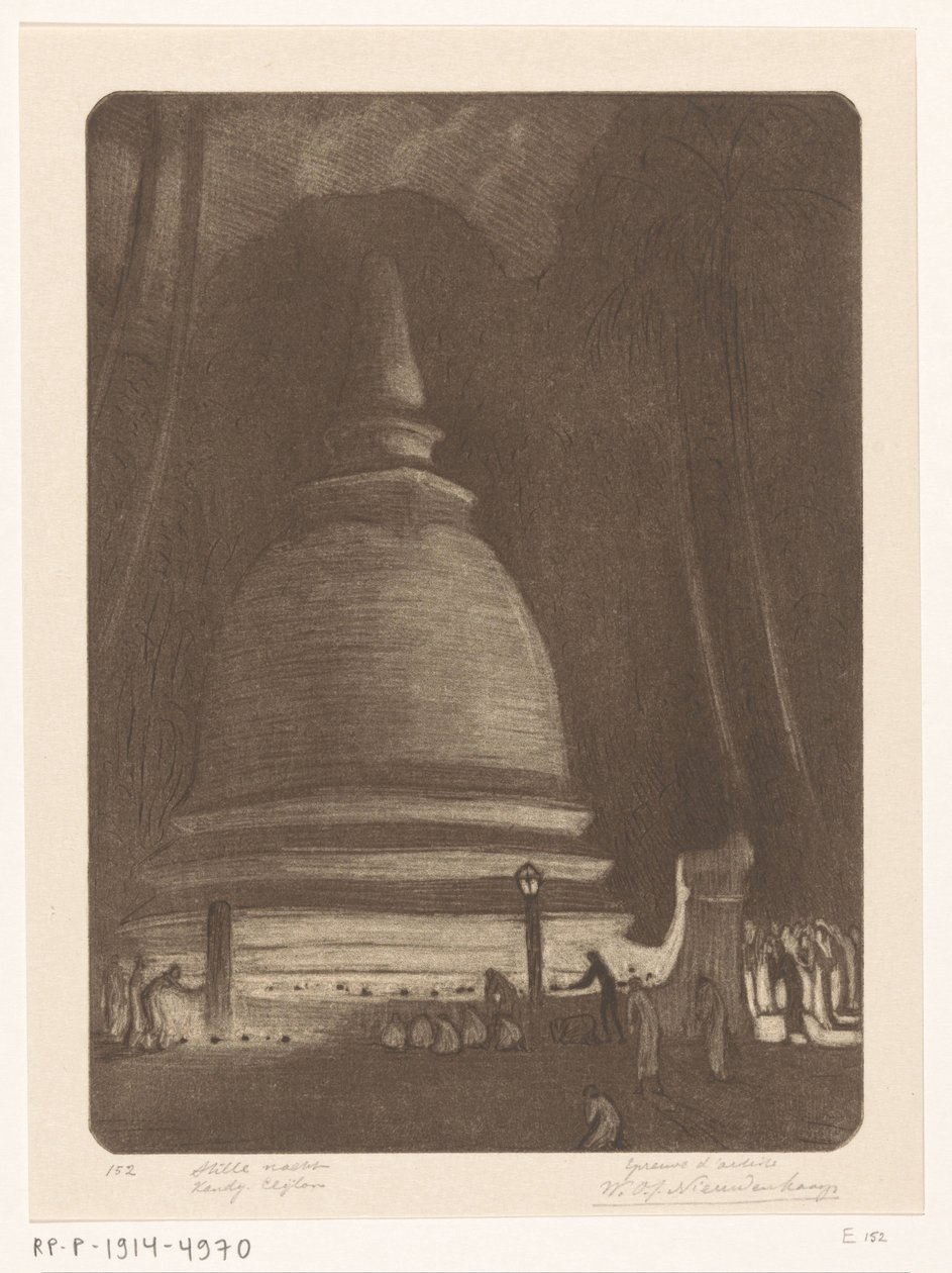 Stupa em Kandy, no Sri Lanka, à noite
Noite silenciosa, Candy, Ceilão (título original) de Wijnand Otto Jan Nieuwenkamp (signed by artist)
