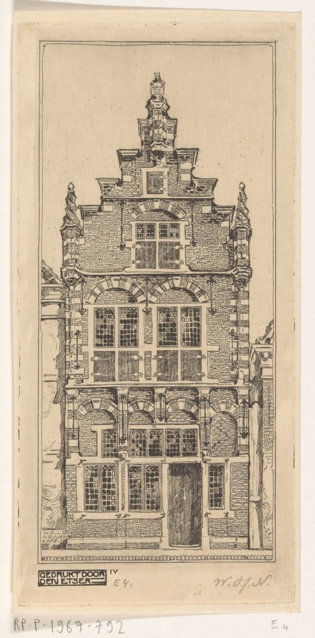 Fachada do Museu Edams Fachada do Museu de Edam (título original) de Wijnand Otto Jan Nieuwenkamp (signed by artist)